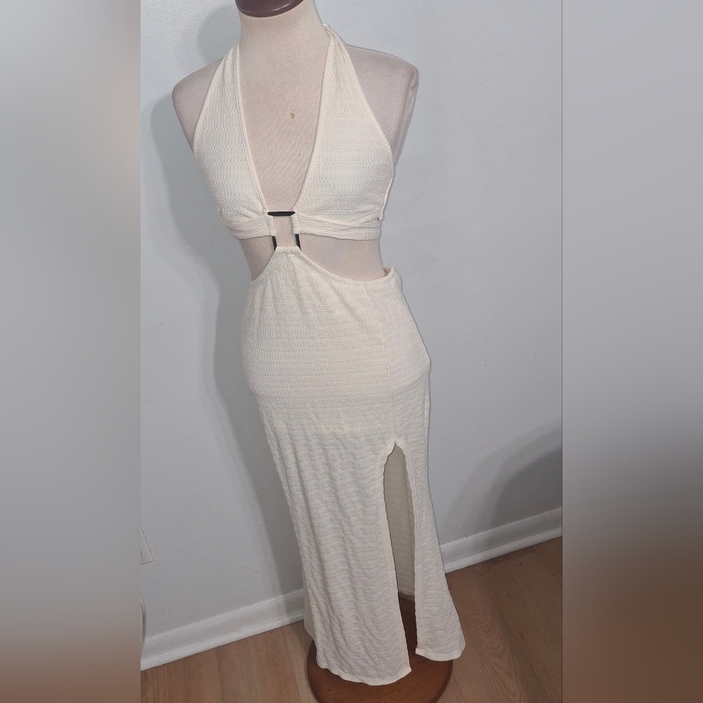 SHEIN Cream Backless Halter Dress- W SZ Med - 6 - Picture 6 of 7